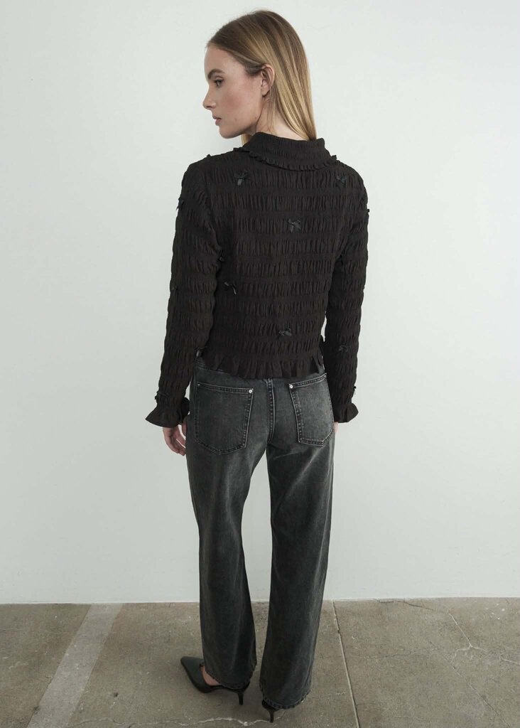 Bohme Bow Blouse In Black - Size L