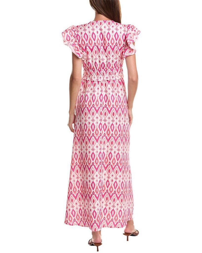 Sail To Sable V-Neck Flutter Sleeve Linen-Blend Maxi Dress - Size XL (Retails for $228)