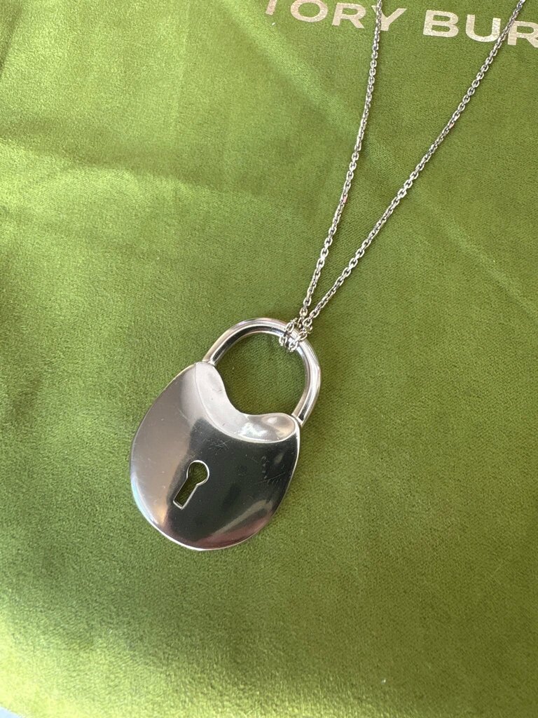 Tory Burch Heart Padlock Pendant Necklace