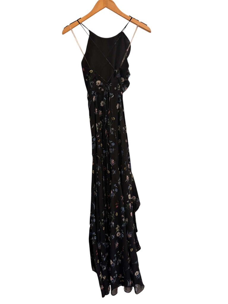 Fame and Partners Floral Sleeveless Ruffle Slit Maxi Dress - Size 4