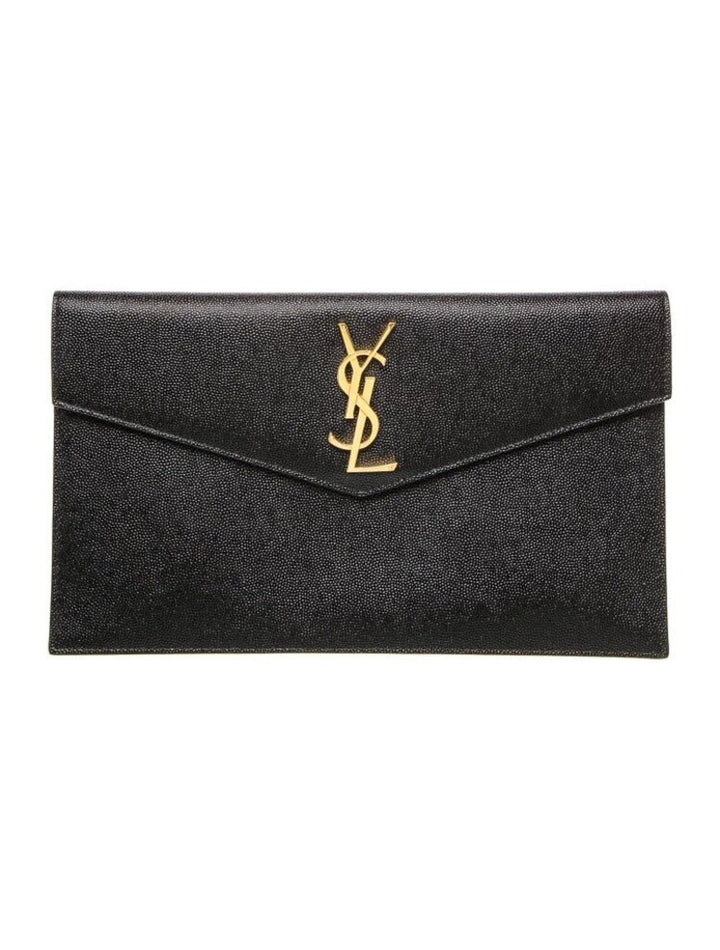 YSL Uptown Pouch in Grain De Poudre Leather