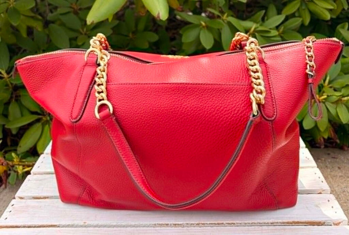 Coach Ava Chain Pebble Leather Tote (Retails for $395)