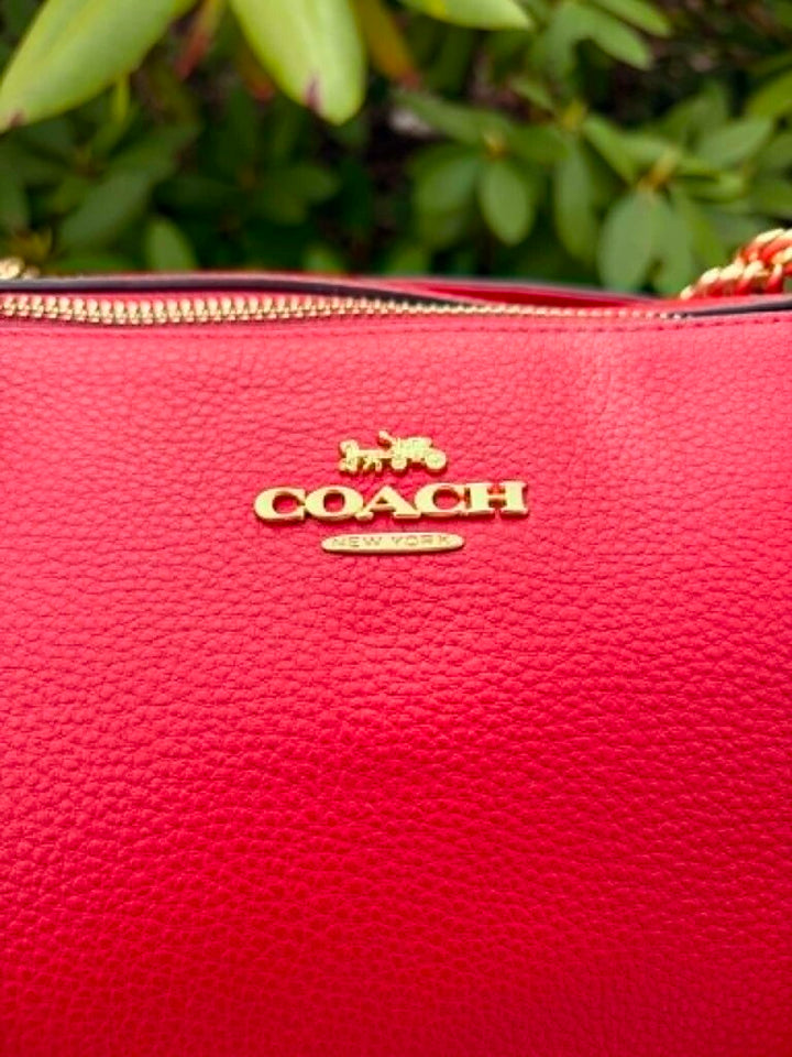 Coach Ava Chain Pebble Leather Tote (Retails for $395)