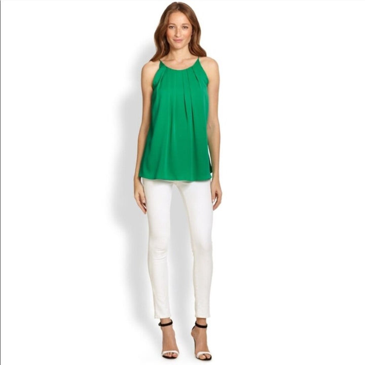 Milly Pleated Silk Top - Size 2