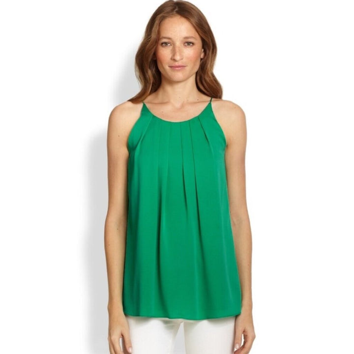 Milly Pleated Silk Top - Size 2