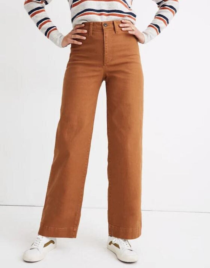 Madewell Emmett Wide-Leg Pants in Dried Acorn - Size 27