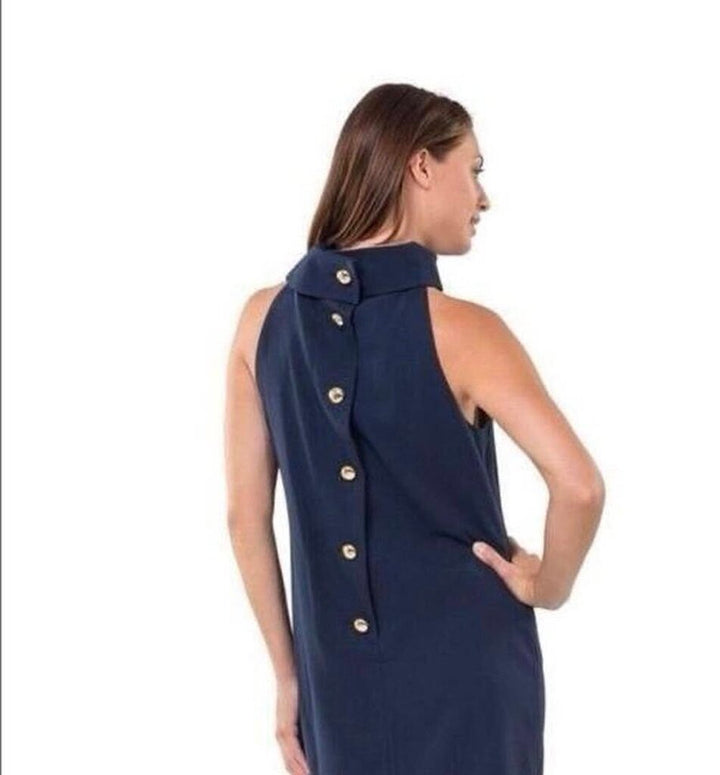Sail to Sable Cowl‎ Neck Button Back Shift Dress - Size Medium