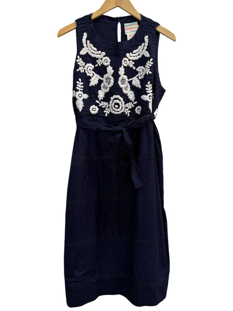 Gretchen Scott Embroidered Tie Waist Dress - Size Large