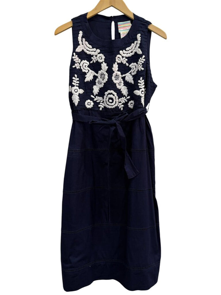 Gretchen Scott Embroidered Tie Waist Dress - Size Large
