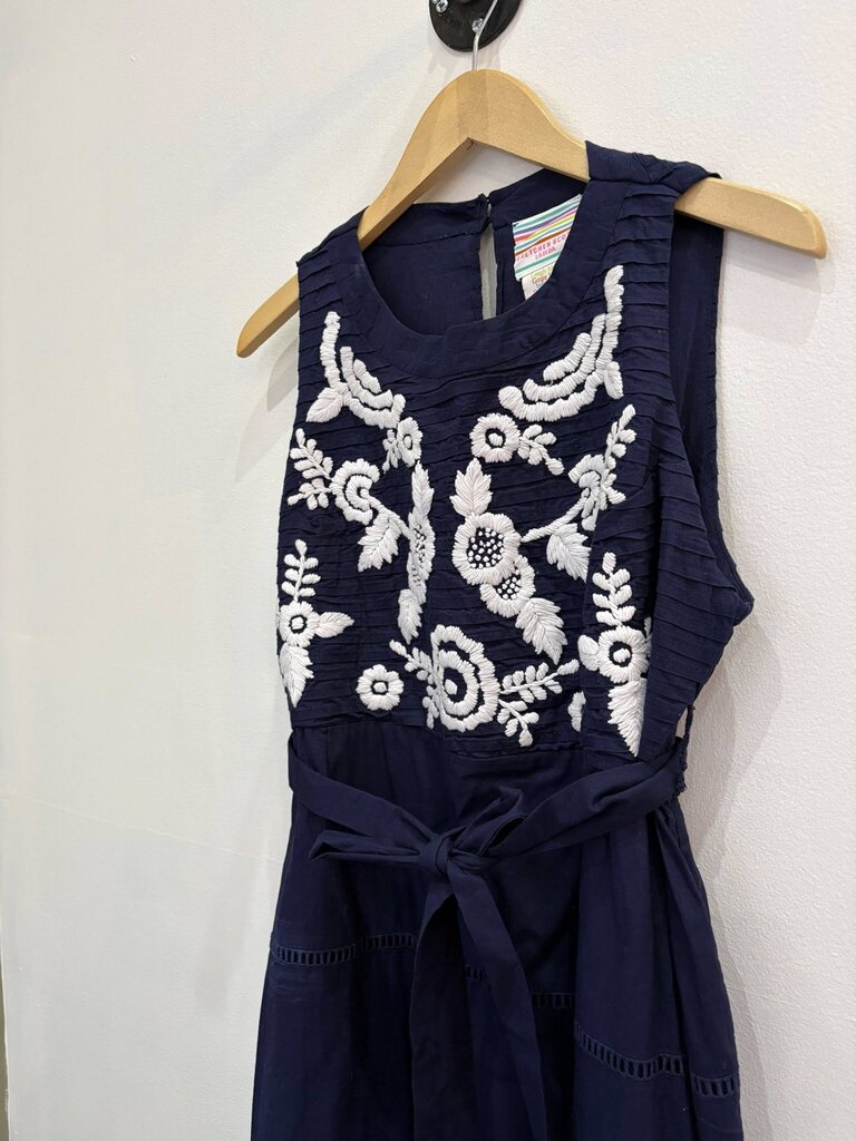 Gretchen Scott Embroidered Tie Waist Dress - Size Large