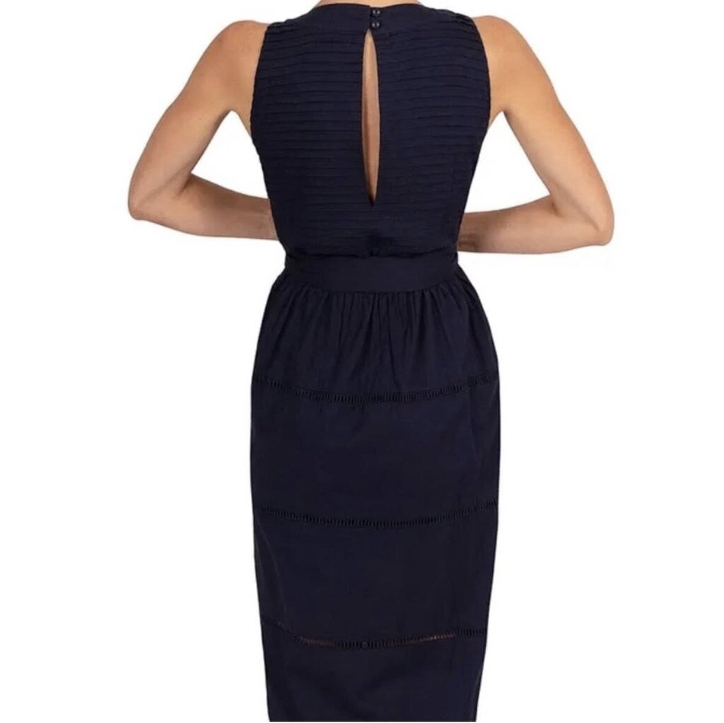 Gretchen Scott Embroidered Tie Waist Dress - Size Large
