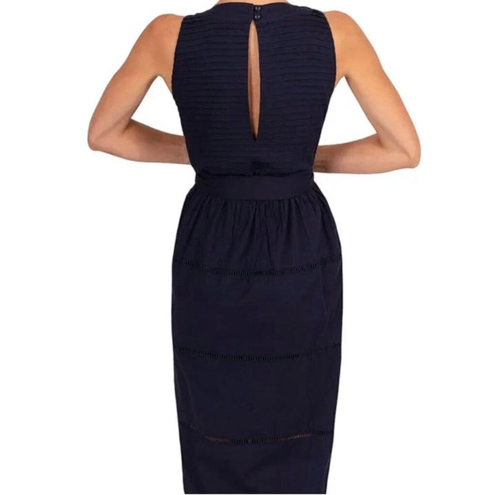 Gretchen Scott Embroidered Tie Waist Dress - Size Large