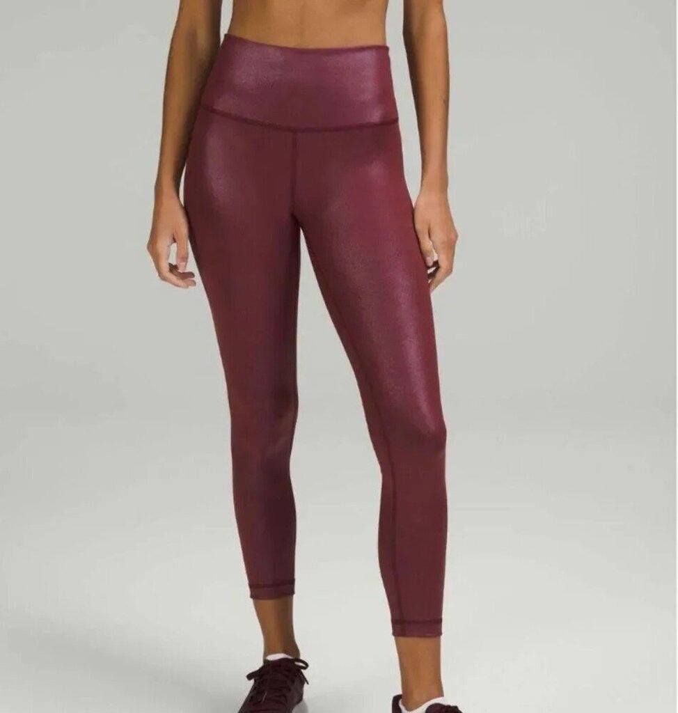 Lululemon Wunder Train High-Rise Tight 25" *Foil Radiate Foil Print in Red Merlot - Size 4
