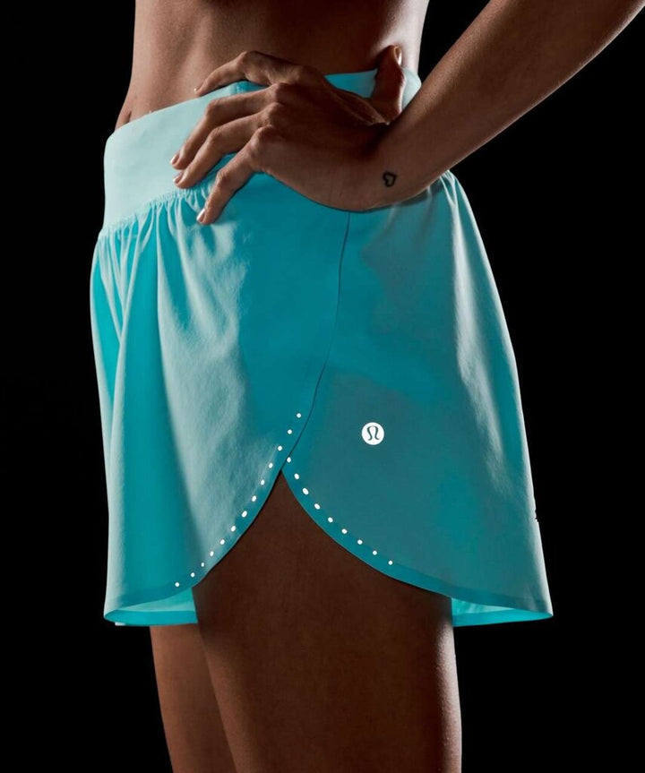 Lululemon Fast and Free Reflective High-Rise Classic-Fit Short 3" in Cyan Blue - Size 8(Retails $78)