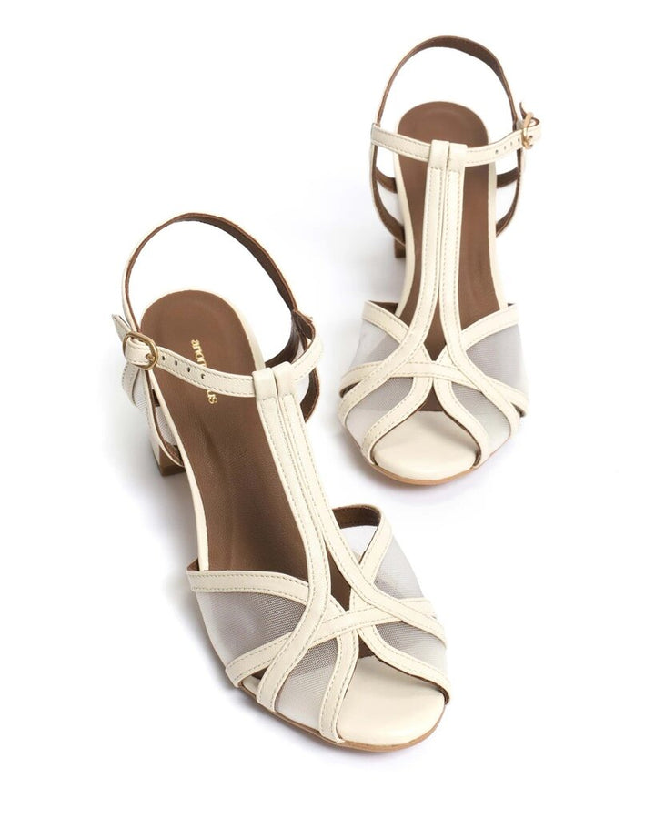 Anonymous Copenhagen NWT Therese 55 Mesh Heels In White Sand Shiny Lamb (Still Retailing For $295)- Size 39