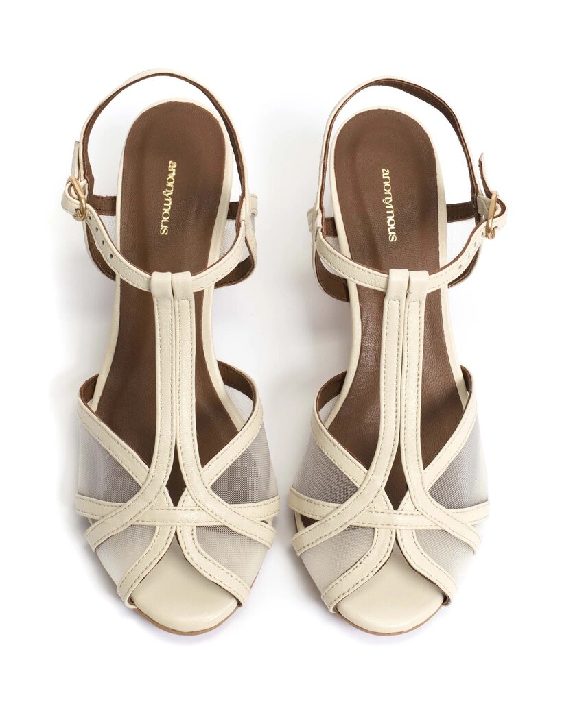 Anonymous Copenhagen NWT Therese 55 Mesh Heels In White Sand Shiny Lamb (Still Retailing For $295)- Size 39