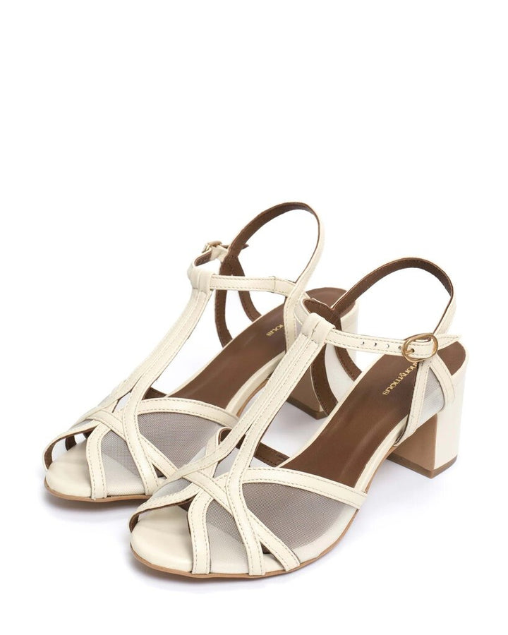 Anonymous Copenhagen NWT Therese 55 Mesh Heels In White Sand Shiny Lamb (Still Retailing For $295)- Size 39