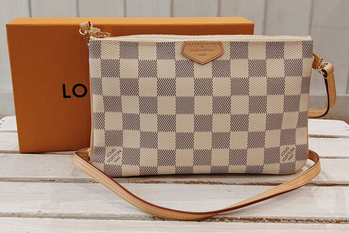 Louis Vuitton Damier Azur Double Zip Pochette