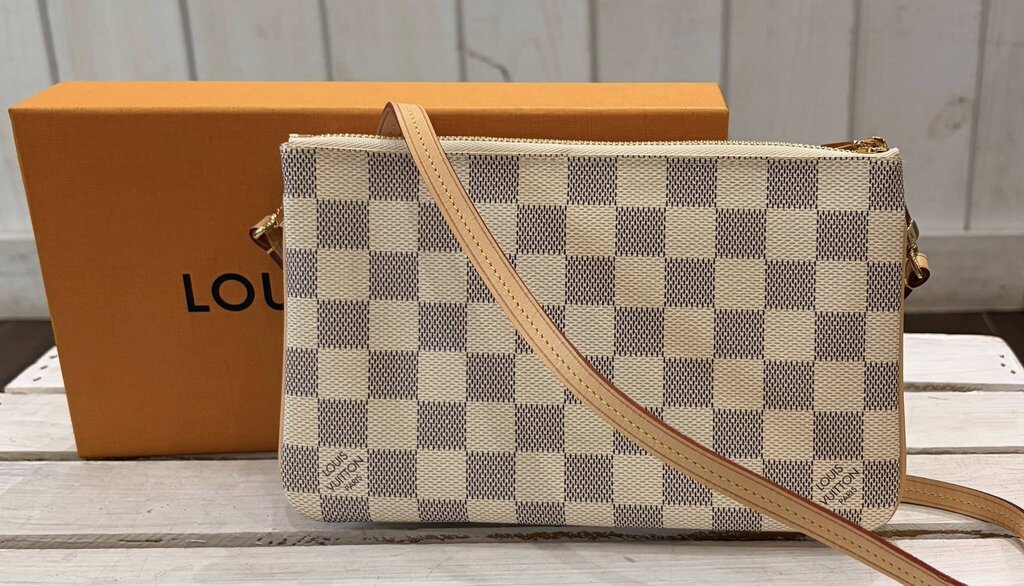 Louis Vuitton Damier Azur Double Zip Pochette