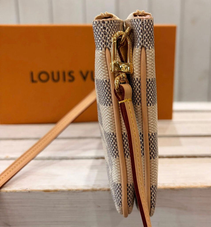 Louis Vuitton Damier Azur Double Zip Pochette