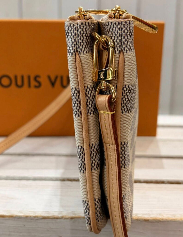 Louis Vuitton Damier Azur Double Zip Pochette