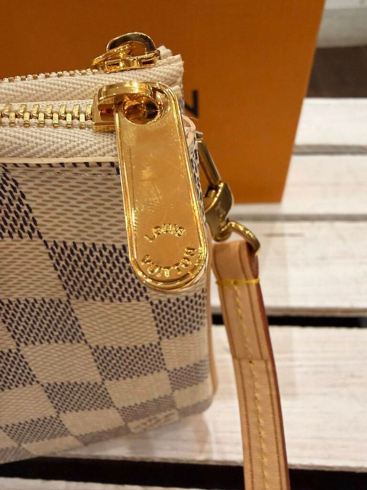 Louis Vuitton Damier Azur Double Zip Pochette