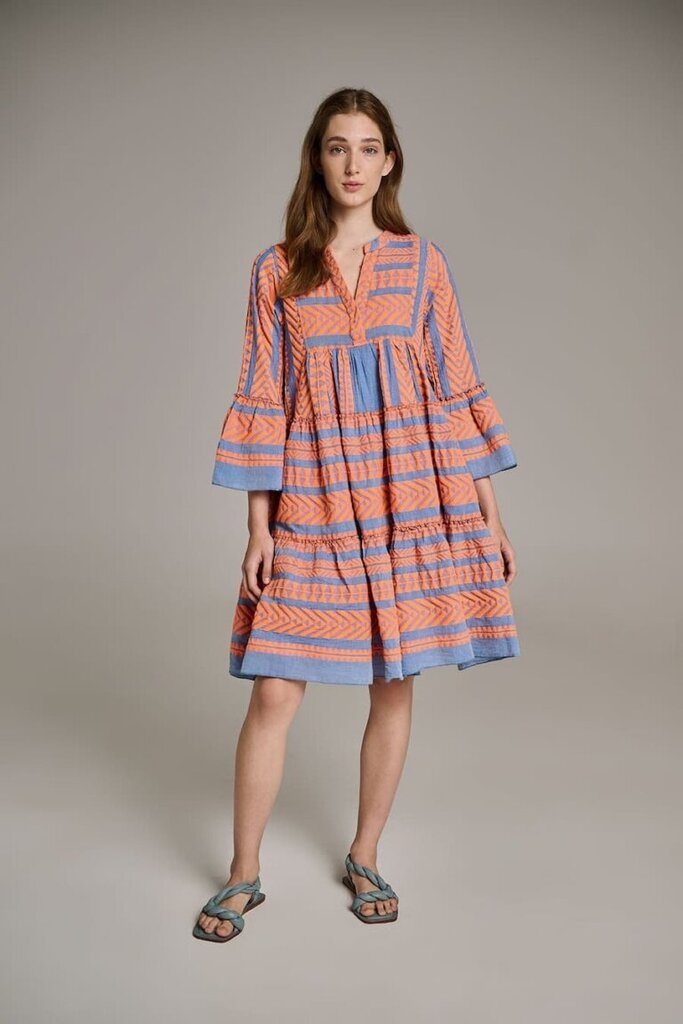 Devotion Twins Dress in Medium Blue and Orange - Size Medium