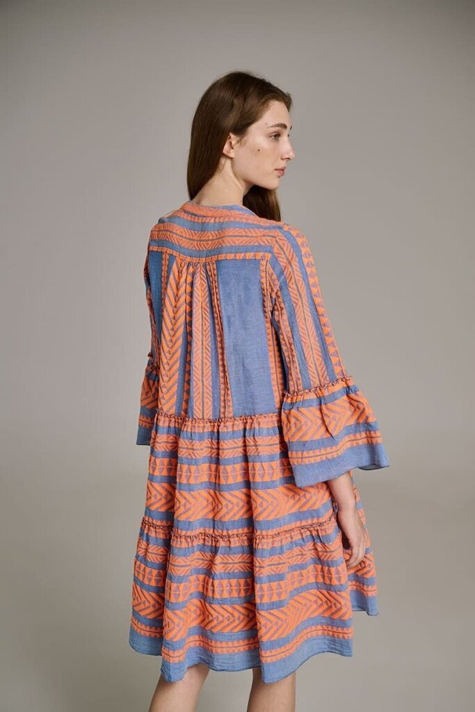 Devotion Twins Dress in Medium Blue and Orange - Size Medium