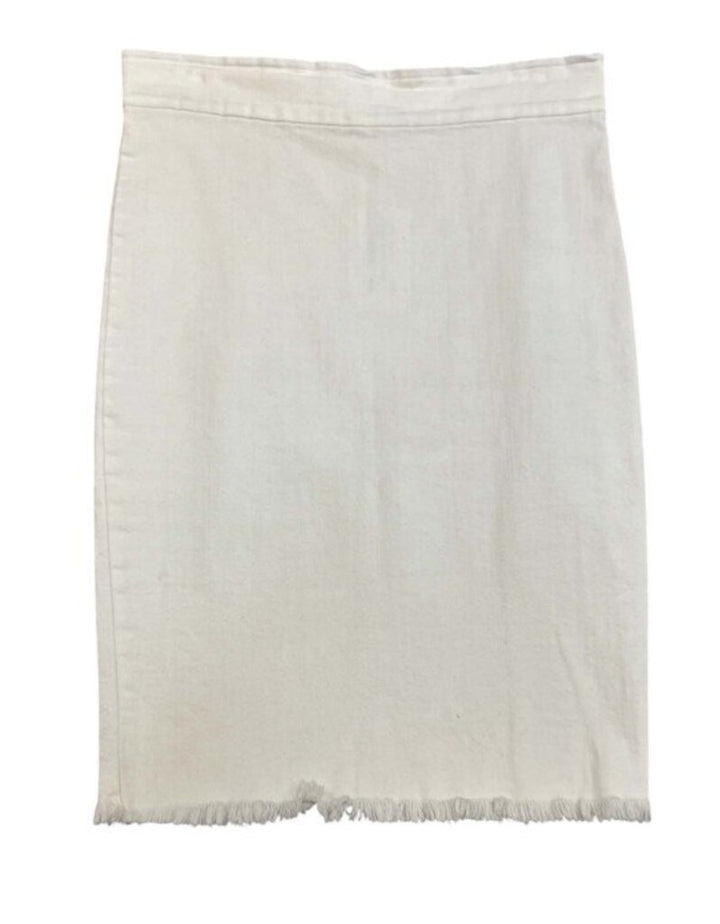 Avenue Montaigne Frayed Hem Pull On Denim Skirt - Size 8