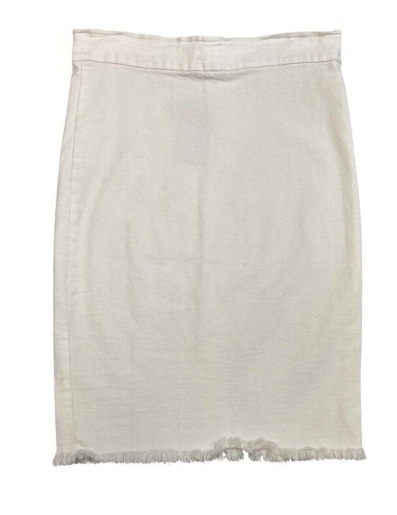 Avenue Montaigne Frayed Hem Pull On Denim Skirt - Size 8