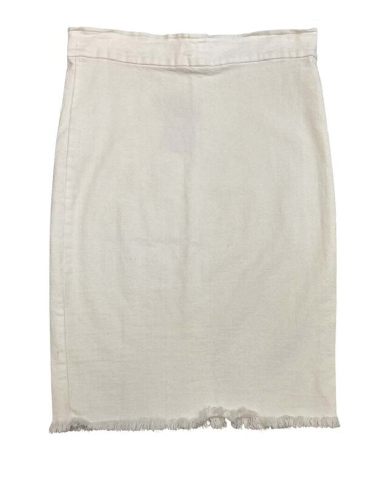 Avenue Montaigne Frayed Hem Pull On Denim Skirt - Size 8