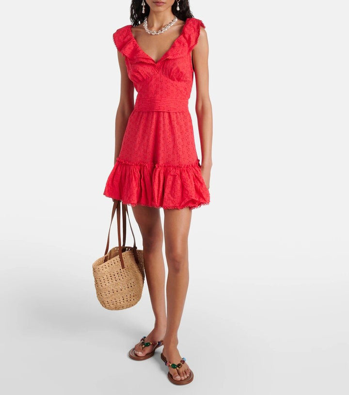 Poupette St Barth Bruna Ruffled Mini Dress - Size XL