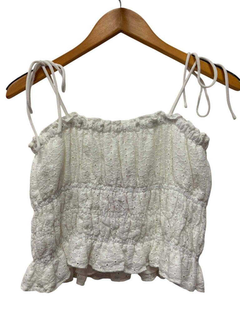 ASTR The Label Eyelet Tie-Shoulder Top - Size Medium