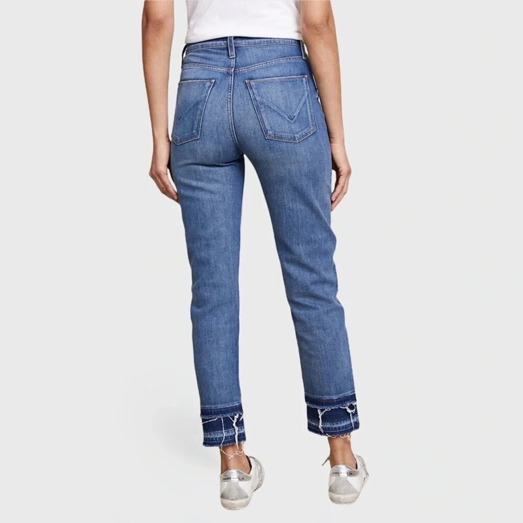 Hudson Zoeey High Rise Frayed Double Step Cropped Straight Jean - Size 27