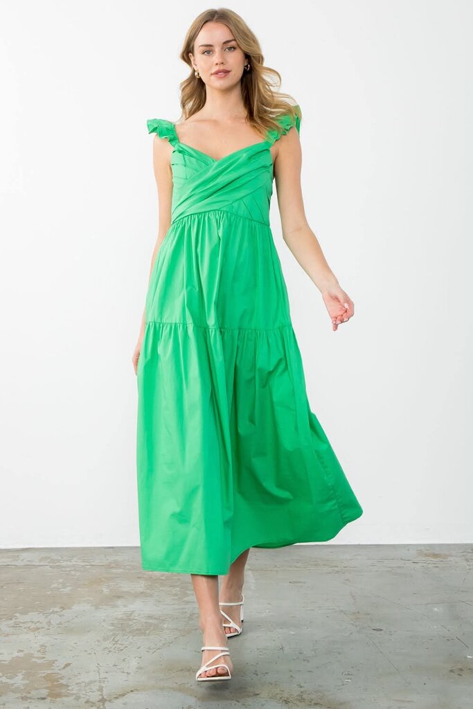 THML Roxie Tiered Poplin Dress (Retails for $98) - Size XS