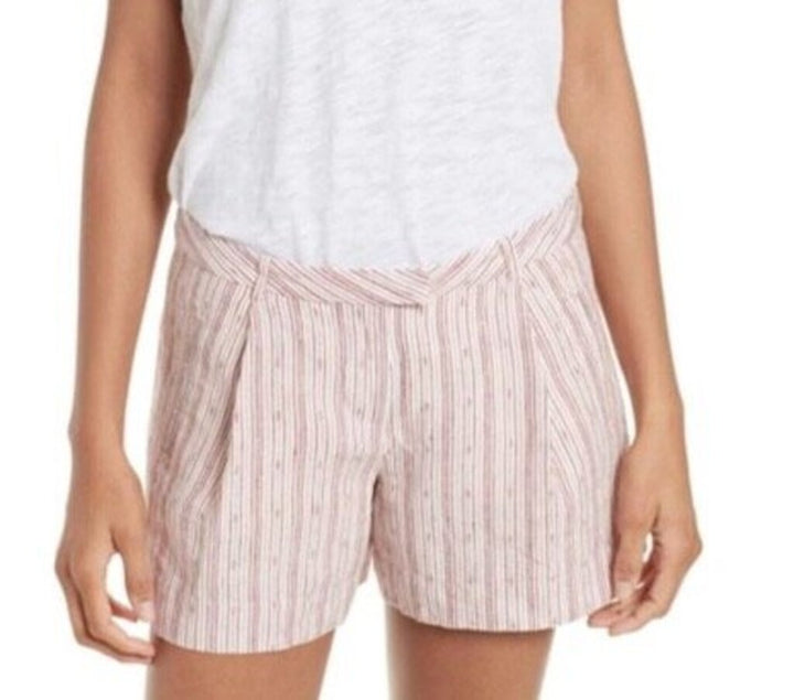 ATM NWT Striped Pleated Linen Shorts (Retails for $245) - Size 8