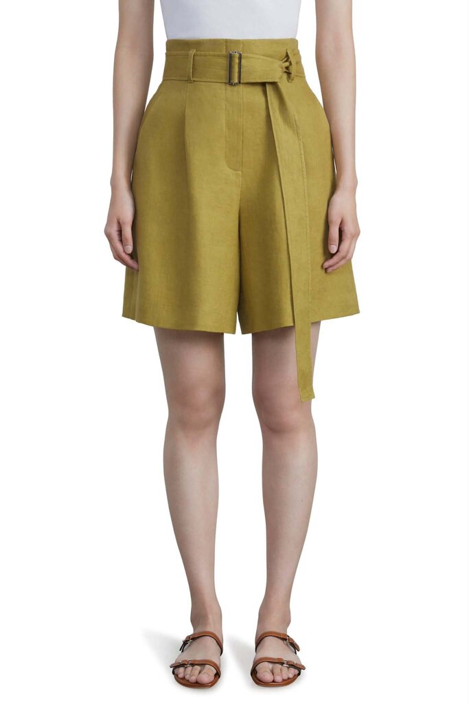 Lafayette 148 Degraw Pleated Linen Shorts - Size 0