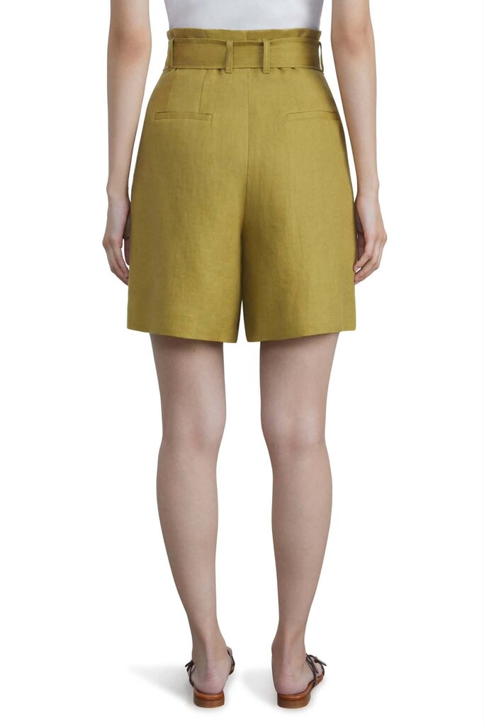 Lafayette 148 Degraw Pleated Linen Shorts - Size 0