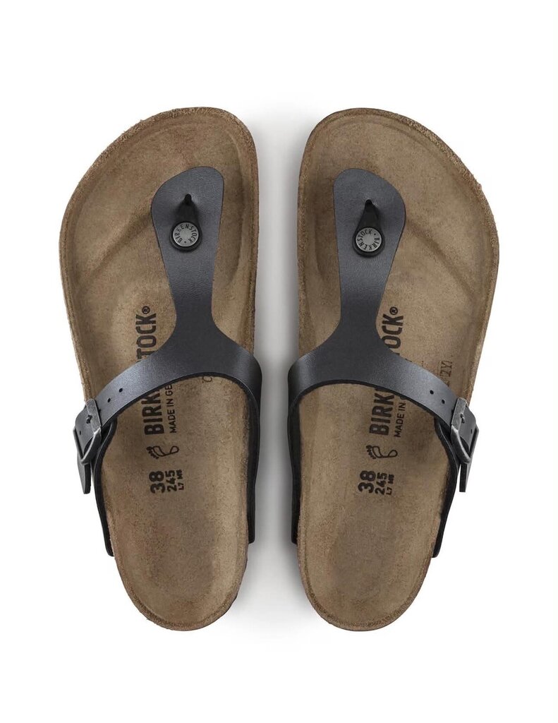 Birkenstock Gizeh Birko-Flor Sandals In Metallic Black - Size 36