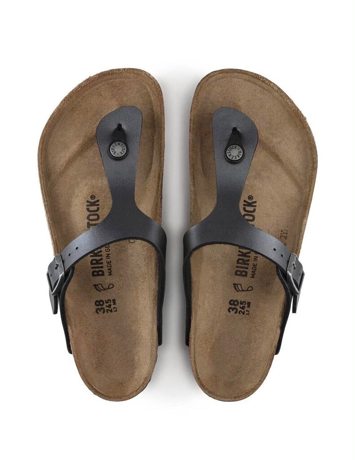 Birkenstock Gizeh Birko-Flor Sandals In Metallic Black - Size 36