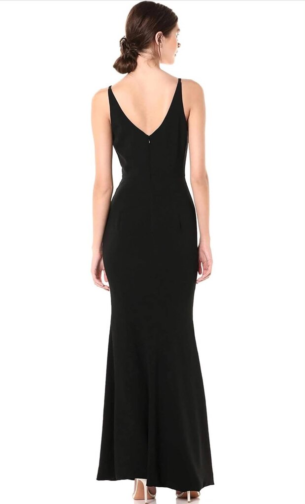 Dress The Population Jordan Plunging Drape Sleeveless Gown - Size Small
