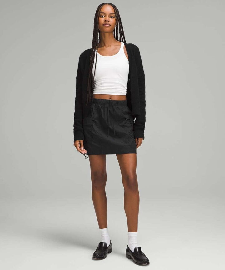 Lululemon NWT Nylon Cargo Mini Skirt in Black- Size Medium (