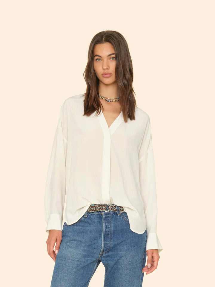 Xirena Frances Silk Shirt in White Agate - Size XS(Retails $398)