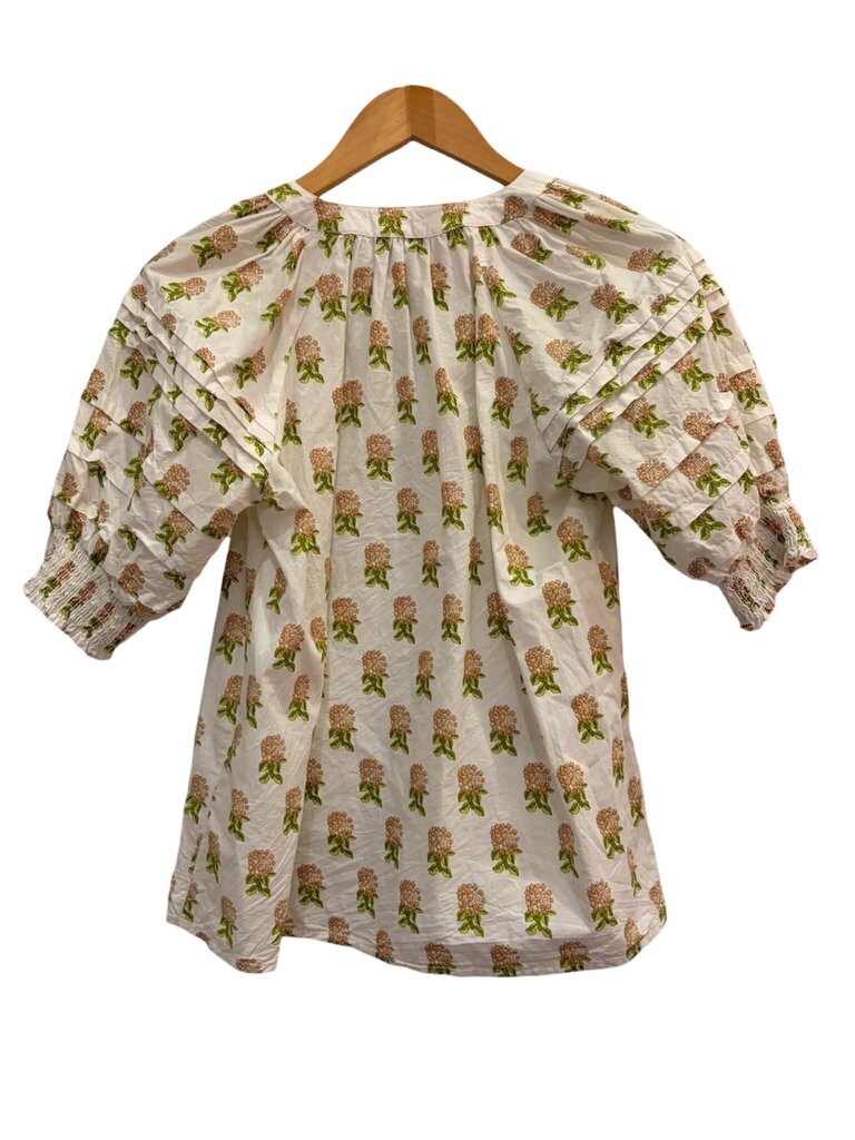 Olivia James Floral Puff Sleeve Top - Size Small