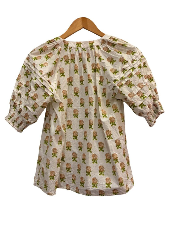 Olivia James Floral Puff Sleeve Top - Size Small