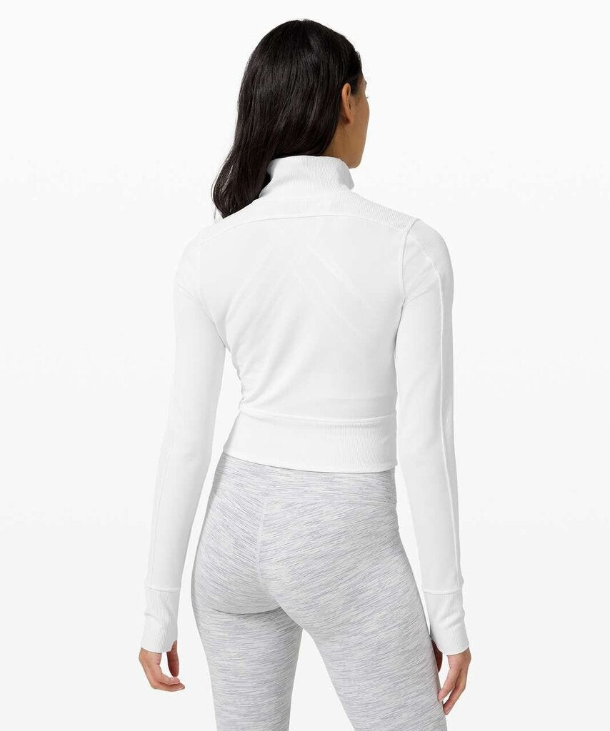 Lululemon Take It In Stride 1/2 Zip in White- Size XS