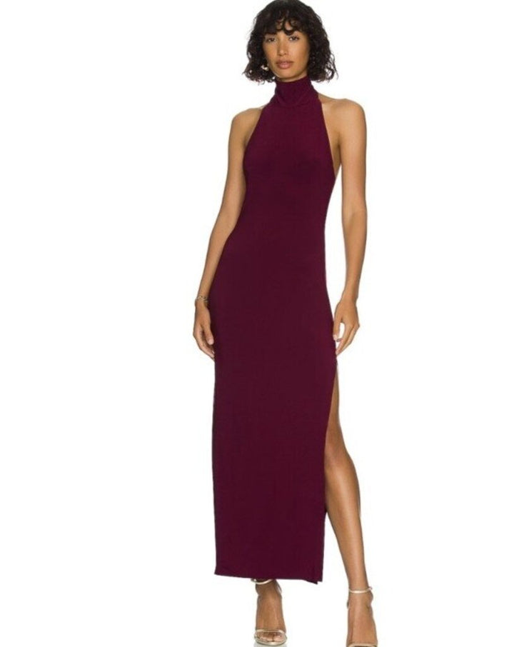 Norma Kamali Halter Side Slit Midi Dress (Retails for $225) - Size XS/S
