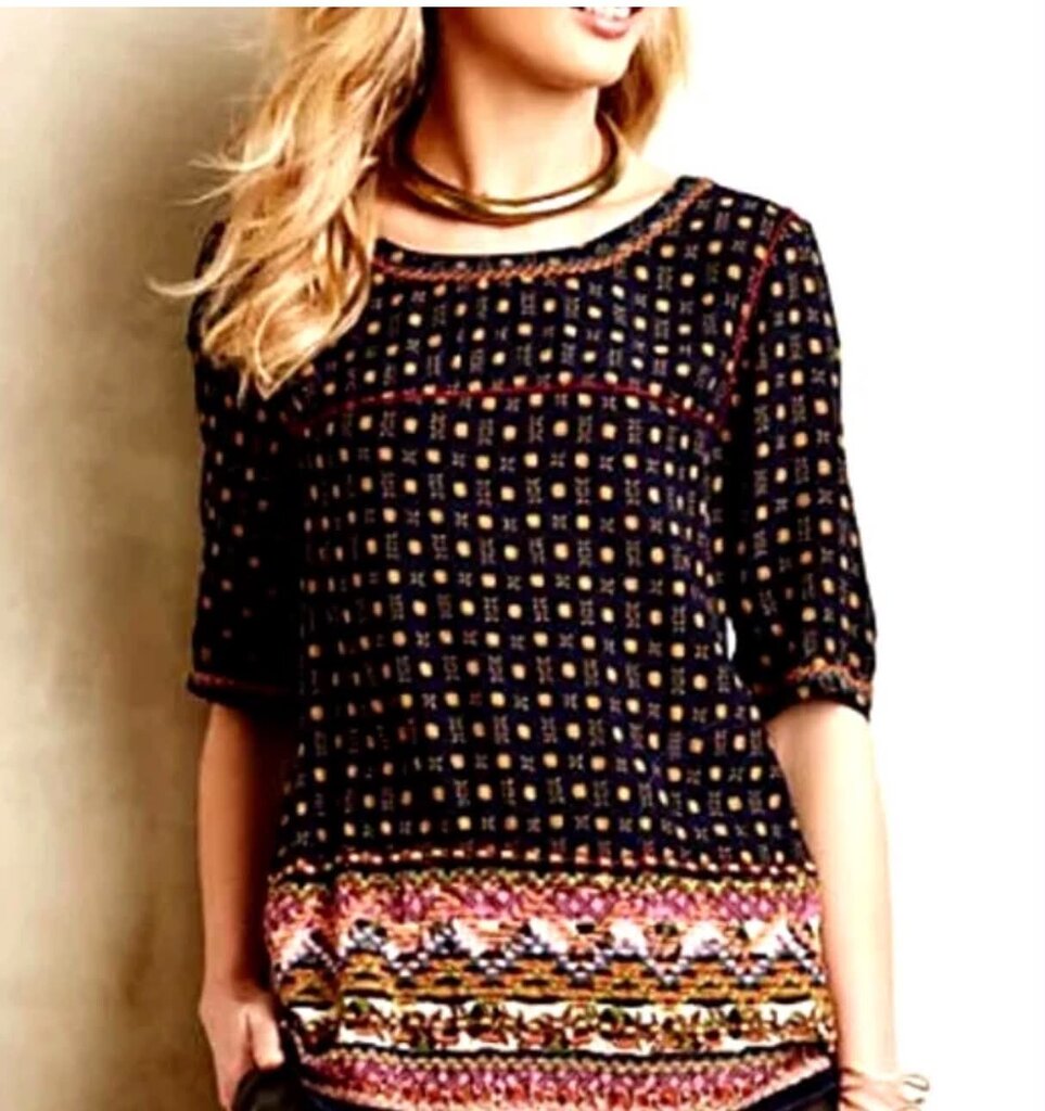 Anthropologie Holding Horses Minas Embroidered Blouse - Size 10