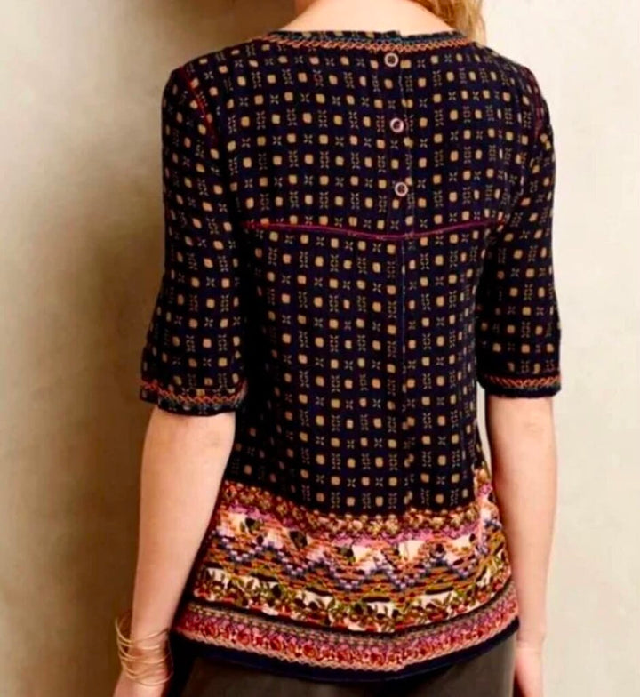 Anthropologie Holding Horses Minas Embroidered Blouse - Size 10