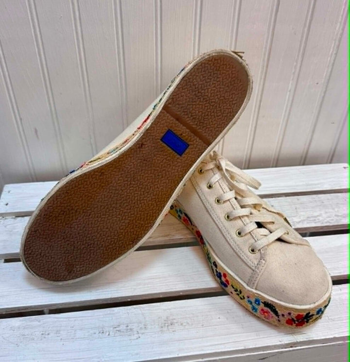 Keds x Rifle Paper Co. Embroidered Triple Kick Sneakers - Size 9
